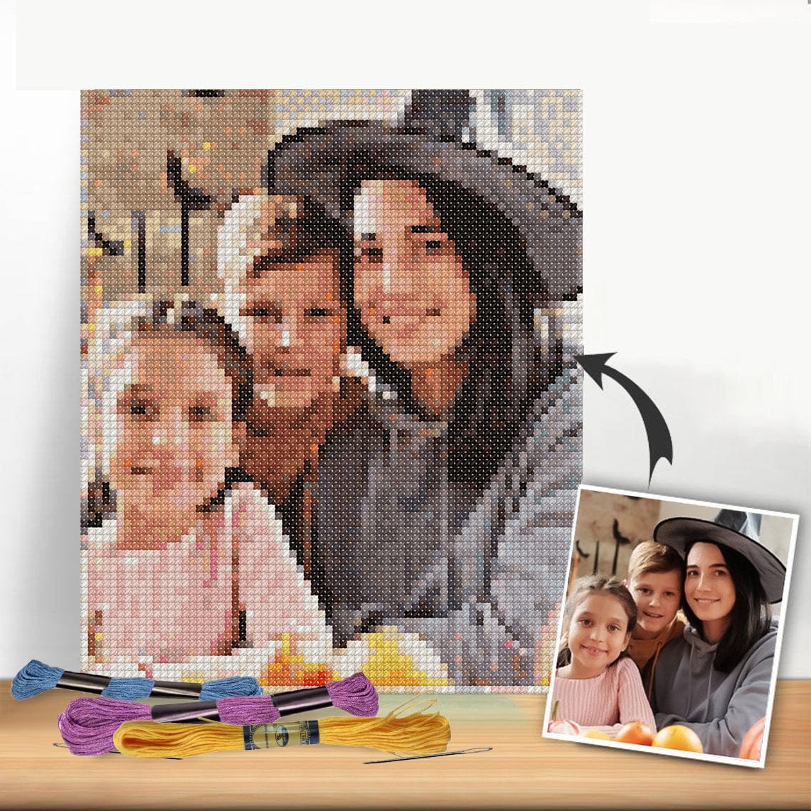 Custom Cross Stitch Tapestry Kit | Just Upload Your Photo! - Cross Stitched